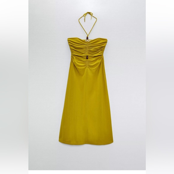 Zara Yellow Halter Dress - Picture 1 of 4